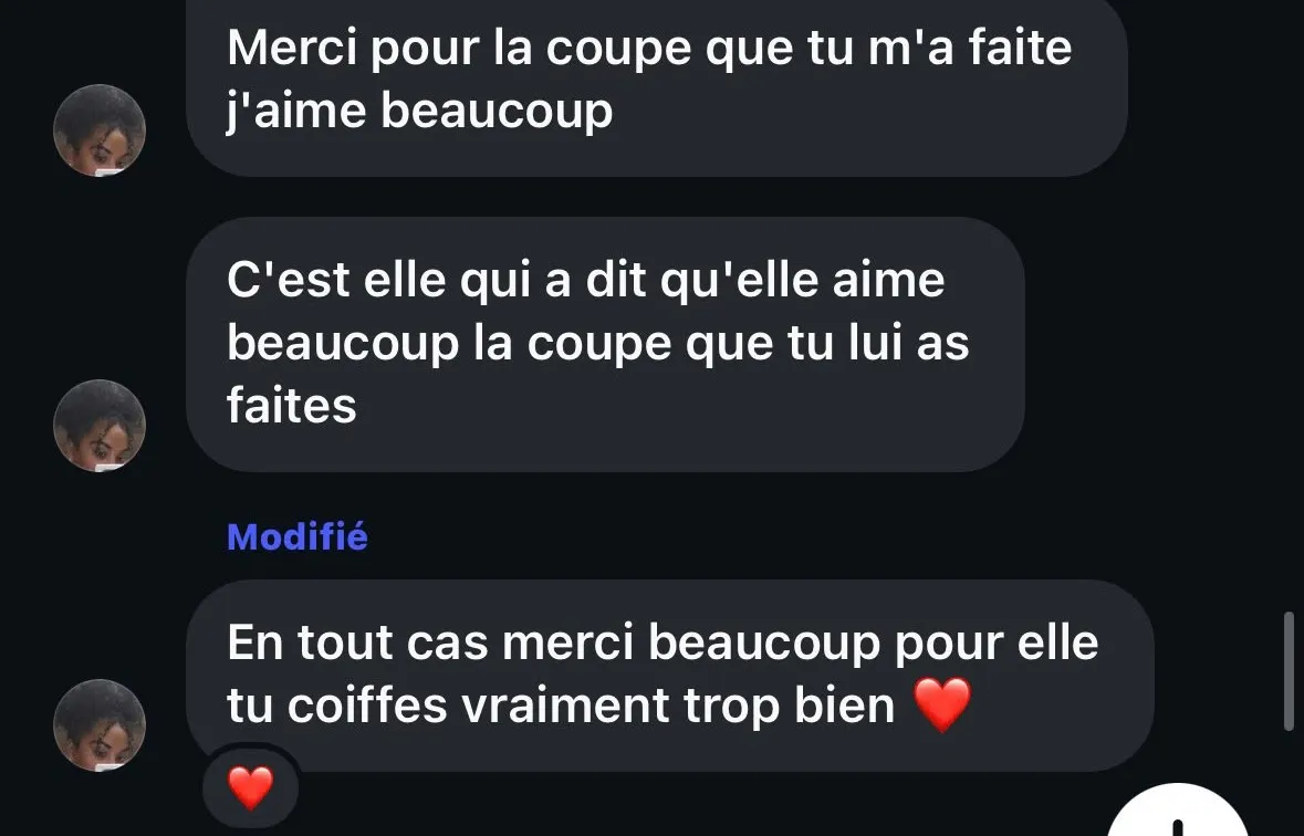 Capture d'un avis cliente Hair by Gloria